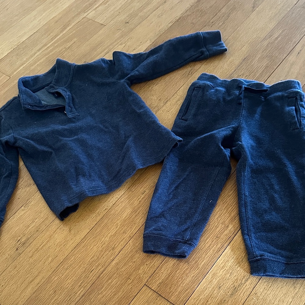 Janie and Jack Navy Blue Kids Fleece Jogger Pants
